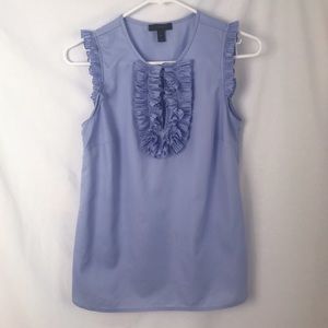 J. Crew Blue Ruffle Top